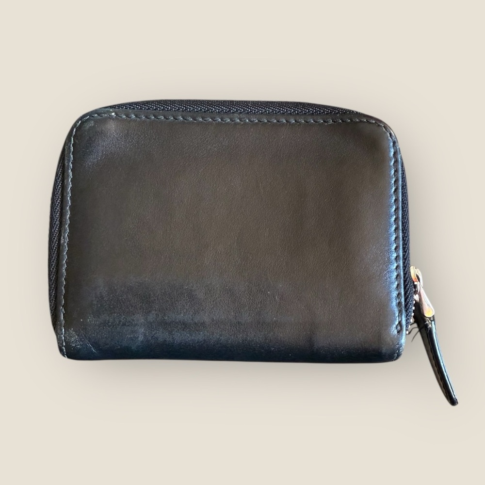 BVLGARI Black Leather Zip Coin Purse - Picture 2 of 4
